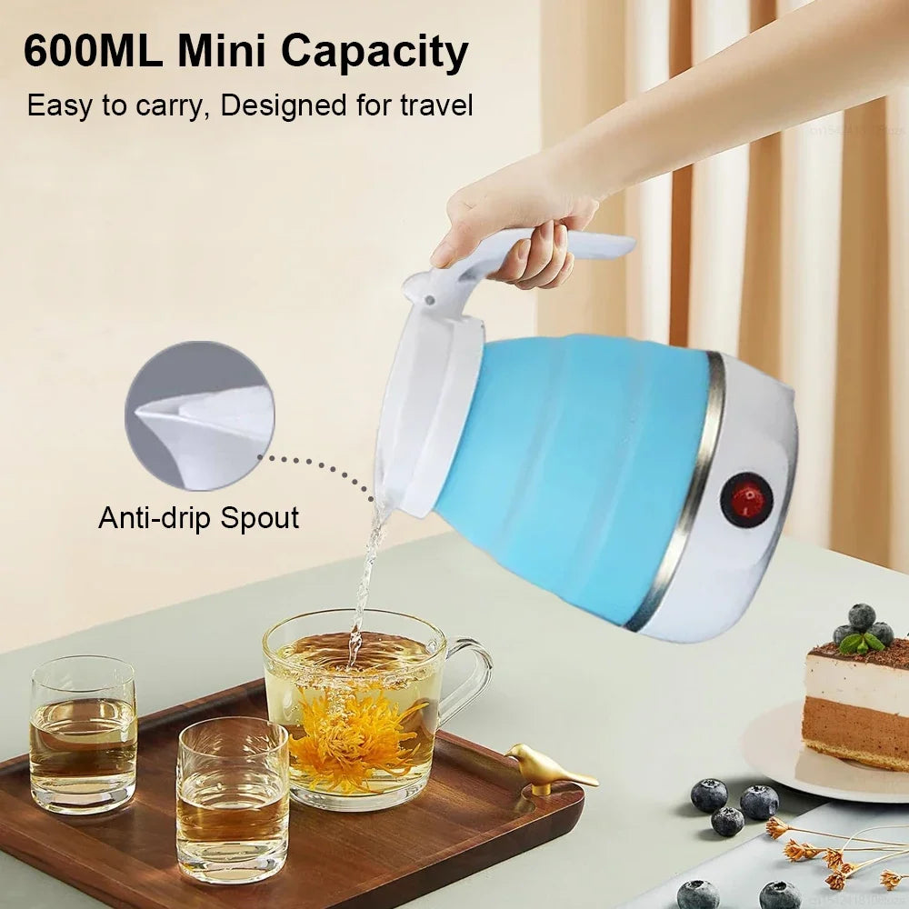 Electric Kettle Folding Electric Port Portable Travel Camping Kettle 600ML Electric Water Heater Portable Foldable Kettle Port