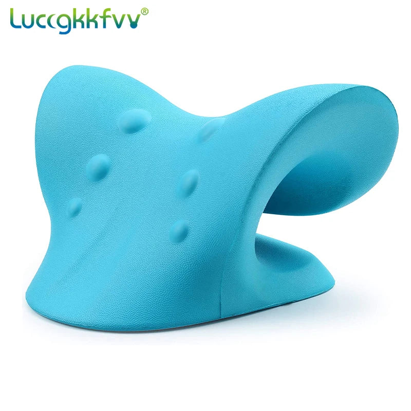 Neck Stretcher Massage Relaxer Cervical Chiropractic Traction Pillow Massager Pain Relief Neck Support Traction Corrector Device