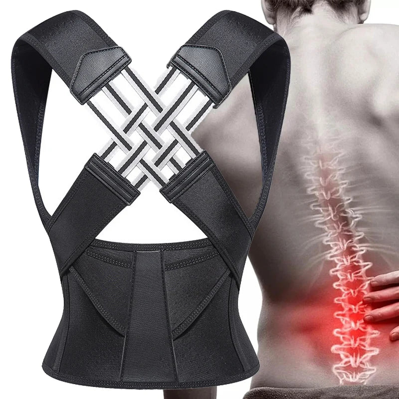 Adjustable Back Posture Corrector Belt Women Men Prevent Slouching Relieve Pain Correction Support Brace Black Pink High Quality