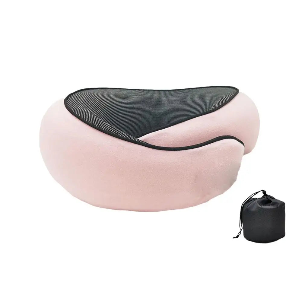 Adjustable U-Shaped Memory Foam Travel Neck Pillow for Car, Airplane, and Portable Headrest Support During Sleep