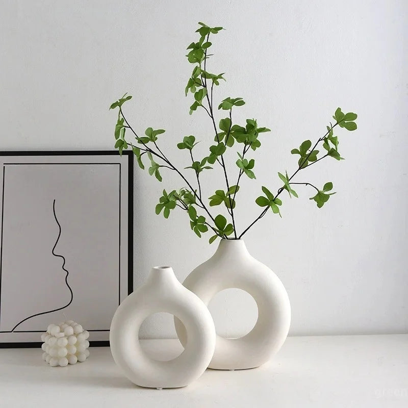 Nordic Home Flower Vase Designed Plastic Plant Pot Flower Bud Bottle Wedding Vase Table Desktop Ornament Living Home Room Decor