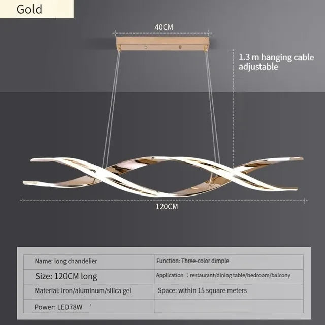 Minimalist LED Chandelier for Dining Room Modern Geometric Kitchen Pendant Light Simple Home Decor Hanging Light Fixture