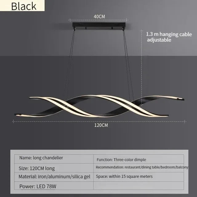 Minimalist LED Chandelier for Dining Room Modern Geometric Kitchen Pendant Light Simple Home Decor Hanging Light Fixture