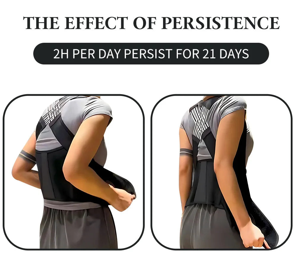 Adjustable Back Posture Corrector Belt Women Men Prevent Slouching Relieve Pain Correction Support Brace Black Pink High Quality