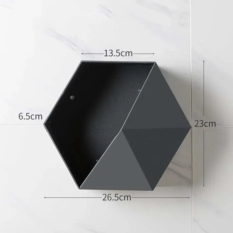 Creative Combination Flower Pot Wall Hanging Wall Decoration Living Room Bedroom Geometric Hexagonal Wall Decoration Shelf