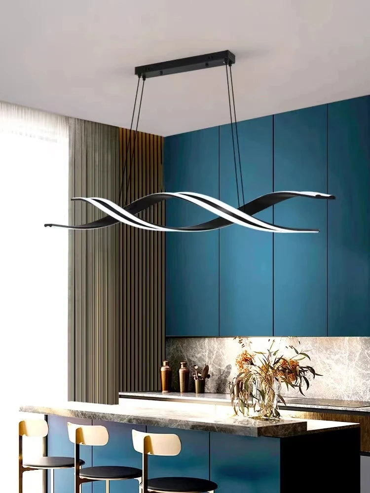 Minimalist LED Chandelier for Dining Room Modern Geometric Kitchen Pendant Light Simple Home Decor Hanging Light Fixture