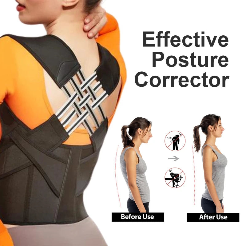 Adjustable Back Posture Corrector Belt Women Men Prevent Slouching Relieve Pain Correction Support Brace Black Pink High Quality