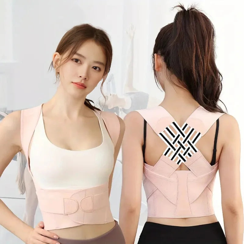 Adjustable Back Posture Corrector Belt Women Men Prevent Slouching Relieve Pain Correction Support Brace Black Pink High Quality