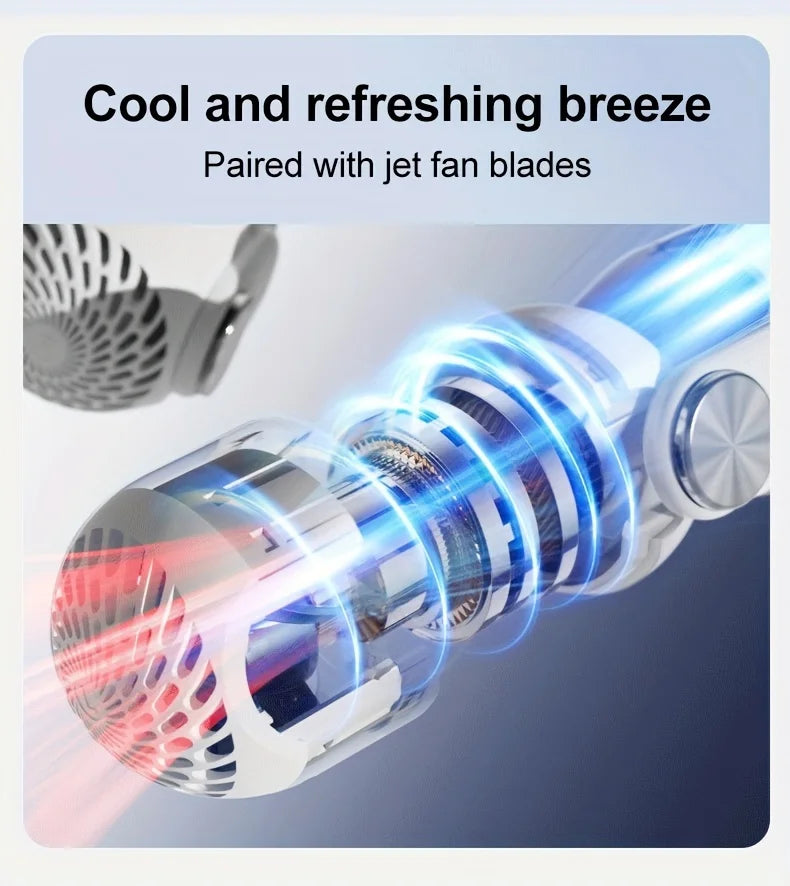 2024 New Wearable Neck Fan Portable Air Conditioner Rechargeable Bladeless Fan with 45° Adjustable Wind Directions for Outdoor